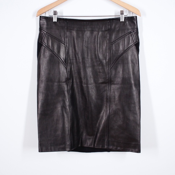 Diane Von Furstenberg Dresses & Skirts - Diane Von Furstenberg Black Leather Pencil Skirt